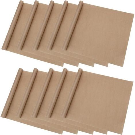 10-pack Teflon baking sheets, reusable non-stick oven foil, 50 x 40 cm, heat transfer when grilling, heat-resistant up to 270 °C. (1/4)
