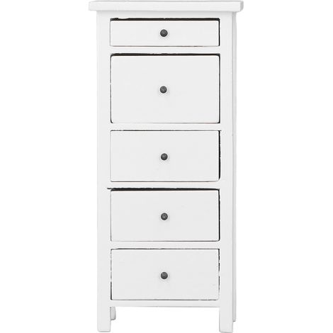 Commode miniature blanche en bois pour maison de poupée échelle 1:12, meuble de chambre à coucher de décoration. (1/5)