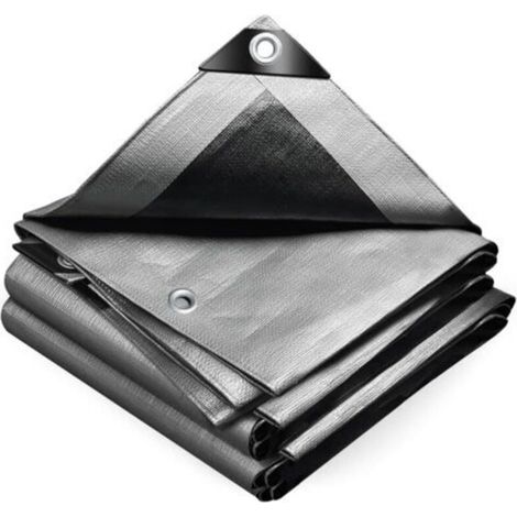 Telo protettivo in polietilene, 240 g/m², estremamente robusto, impermeabile, con occhielli in alluminio su entrambi i lati, telo impermeabile per giardino e piscina (3 x 4 m)