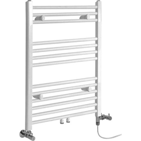 Milano Neva White Dual Fuel Electric Heated Towel Rail Radiator - 803mm x 500mm (1/5)