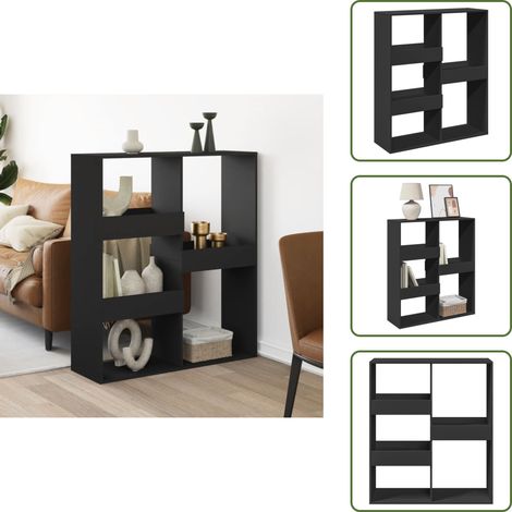 Raumteiler Schwarz 100x33x115 cm Holzwerkstoff - Raumteiler - Raumtrenner - Regal Raumteiler - Regal Raumtrenner (1/5)