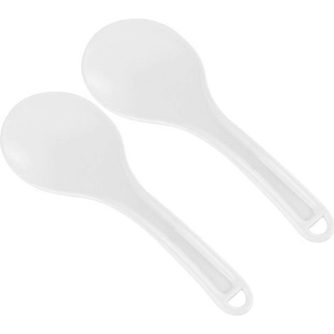 Lot de 2 spatules à riz réutilisables, cuillères à riz antiadhésives, ustensiles de cuisine-19.50X7.00X2.00CM-White (1/3)