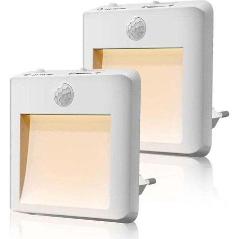 Lot de 2 Veilleuse Prise Electriqu-Veilleuse Enfant avec Dtecteur de Mouvement-Luminosit rglable,Veilleuse LED(Blanc Chaud/Froid-Rglable),Plug and Play Lampe Nuit pour Chambre Bb,Cuisine,Couloir (1/4)