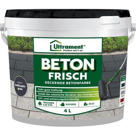Ultrament Bodenfarbe Beton Frisch 4 L anthrazitgrau
