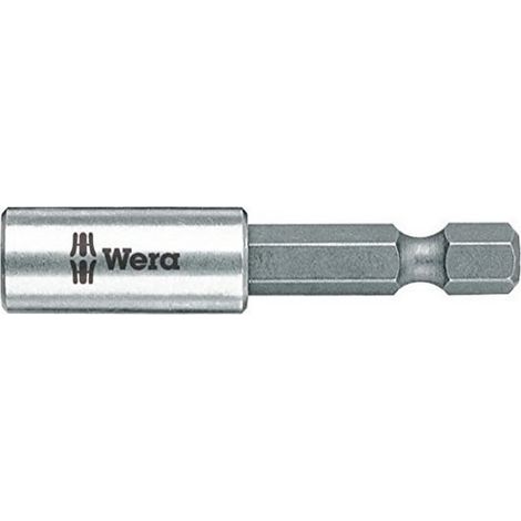 - Adattatore universale - Presa in acciaio inossidabile - Magnete permanente - Per cacciaviti esagonali da 1/4 di pollice - Argento - 50 mm (1/5)