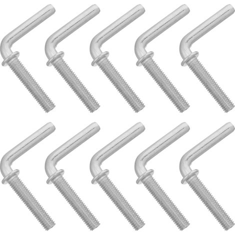 10 Boulons de Ventilateur Pied en Fer Argenté, Boulon en L M8x38, Fixation de Base pour Ventilateur sur Pied, Pièces de Rechange pour Fête Estivale (1/5)