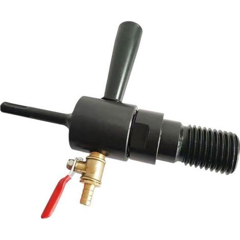 Adaptateur d'injection d'eau avec filetage mâle SDS Plus vers 1 1/4 7 UNC, fixation en acier à haute teneur en carbone pour marteau perforateur électrique pour applications de forage humide (1/5)