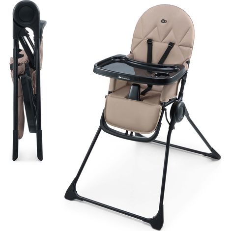 Chaise Haute Pliable, 5 kg, Repose-pieds, Beige (1/5)