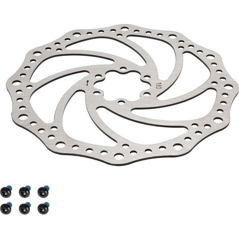 Disque de frein en acier inoxydable 180 mm à 6 trous, plaquettes de frein à disque pour VTT et vélo de route (1/5)