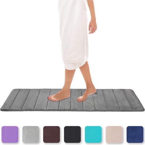 Tapis de Bain Antidérapant 40x120 cm – Mousse Mémoire de Forme, Surface Flanelle, Épaisseur 1,5 cm (1/5)