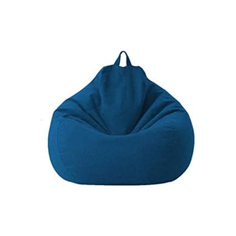 Housse de canapé lazy en tissu moelleux, sans remplissage, feuilletée, pour fauteuil inclinable, siège pouf, salon (Bleu, 70 x 80 cm)–DELKEVIC