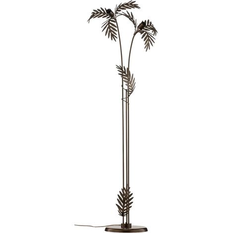 [GEBRAUCHT] B-Ware Stehleuchte Bodenlampe Dubai Blätteroptik Leuchte Eisen Bronze E27 Led Schalter