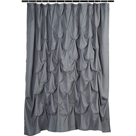 Filiyano-Rideau de douche gris à motif gaufré, 183 x 183 cm, polyester (1/4)