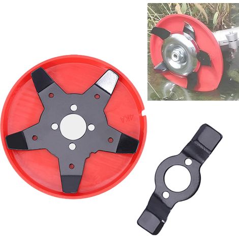 Dispositif de Désherbage,2 Pièces Tete Debroussailleuse Universelle Accessoires pour Débroussailleuse Tete Brosse Amphibie pour Tondeuse à Gazon Jardins Pelouses Cours (1/5)