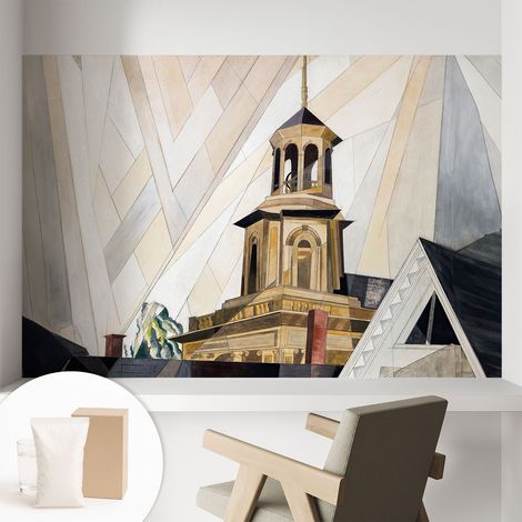 Tapete Vliestapete mit Kleber für Wohnzimmer Schlafzimmer Küche - Wanddekoration Architektonischer Turm 104x70 cm (1/5)