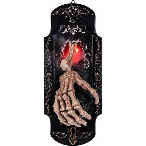 Décoration d'Halloween à suspendre - Sonnette tactile en forme de crâne et de main avec détecteur de mouvement (1/5)