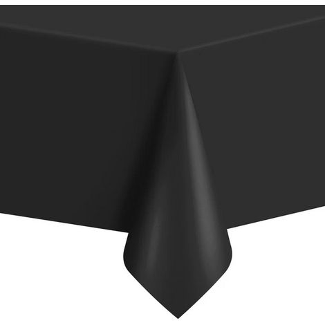 Nappe noire métallisée pour Halloween, carnaval, anniversaire, 137 x 274 cm