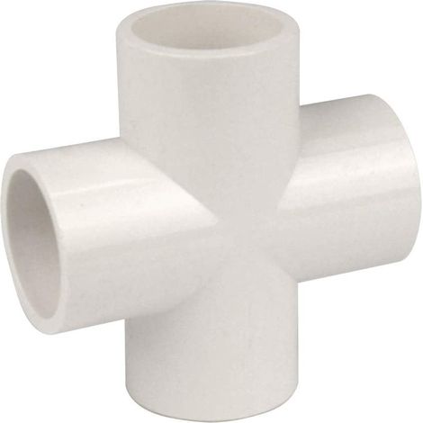 Pack of 10 4-way 20mm PVC cross-head connectors for robust greenhouse frame construction (1/2)