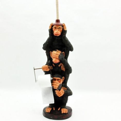 Monkey Toilet Roll Holder - L35 x W35 x H82 cm