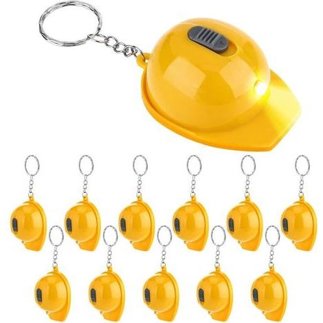 12 Pièces Lampe de Poche pour Fête de Construction Porte-Clés Miniature pour Casque de Construction Lampe de Poche Petit Porte-Clés pour Chapeau (1/4)
