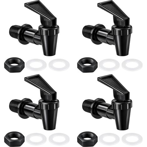 distributeur eau lot de 4 robinets 3/4" 18 mm robinet vinaigrier en plastique pp pour distributeur de boisson, remplacement pour fontaine à eau (1/5)
