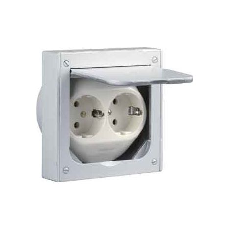 Abl Sursum Floor Stopontact Avec Pombders 2 Fold - 16A 230V - Gray