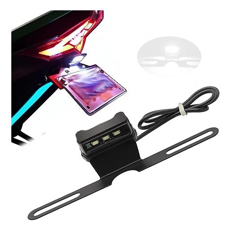 Feu Arriere Moto LED Eclairage de Plaque Stop Bobber Chopper Custom Cruiser Cafe Racer ATV (1/5)