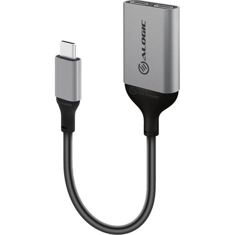 Alogic Adapter USB-C - 2x USB-C St/2xBu 10cm Space grey (UL2CAPW-SGR)