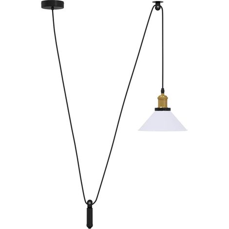 vidaXL Lampada Sospensione Regolabile E27 Bianco Lucido Ø22cm Metallo (1/5)