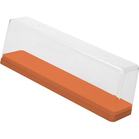 Aufbewahrungsbox für Spielfiguren, staubdicht, stapelbar, transparent, orange. (1/5)