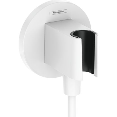 Hansgrohe Fixfit - Codo de ducha con soporte, blanco mate 26888700 (1/2)