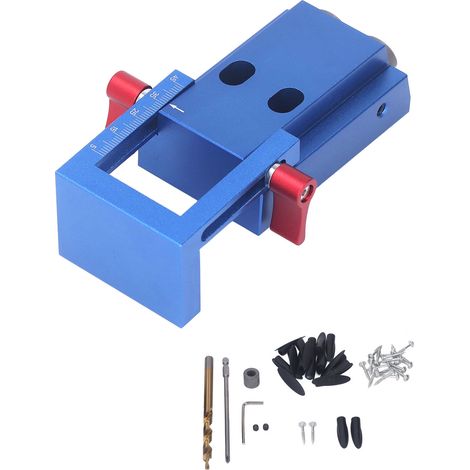 Gabarit de poche en alliage d'aluminium pour trous inclinés, échelle précise, évacuation rapide des copeaux, outil de positionnement pour menuiserie. (1/5)