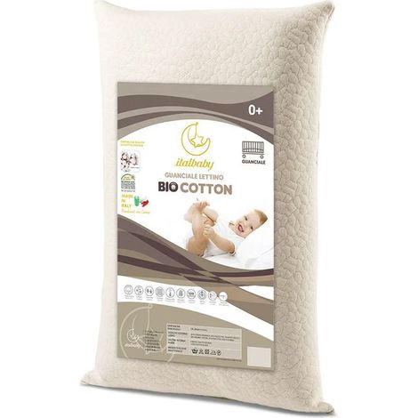 Italbaby Guanciale Bio Cotton per Lettino 40x60x5 cm Choco-Brown