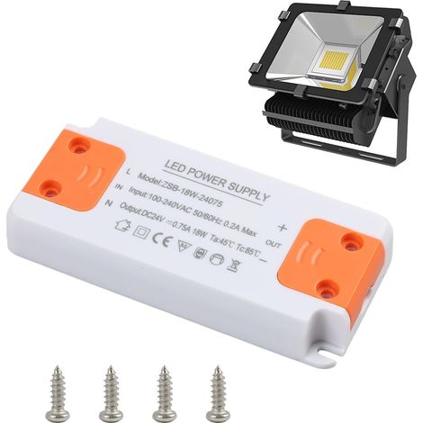 Transformateur LED 24V 18W, LED Driver Power Supply 24V, LED Transformer Input 220-240V Output, Convertisseur AC à DC pour G4, GU5.3, MR11, MR16 et Rubans LED, Compact et Facile à Installer (18W) (1/5)