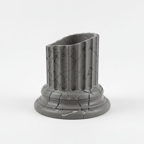 Pot de fleurs design gris en forme de colonne grecque pour plantes (1/3)