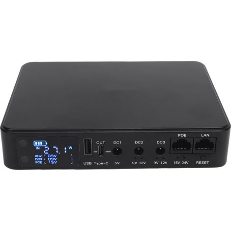 Mini onduleur de secours 10400 mAh PoE 15 V/24 V USB 5 V/9 V/12 V pour routeur, modem, caméra de sécurité, prise UE (1/5)
