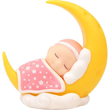 Ornement En Plastique - Figurine De Bébé Endormi - Décoration De Gâteau Et De Table Pour Fête D'Anniversaire Et Baby Shower - 1 Pièce (1/3)