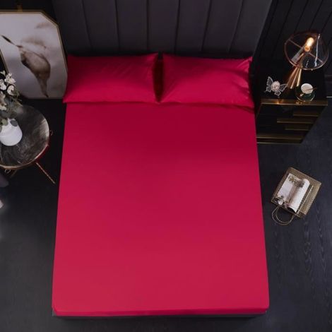 Protège matelas 180x200-30cm  Alèse Imperméable et Micro Respirante  Souple et SilencieuxRouge 180 x 200 - 30 cm Étiquette (1/2)