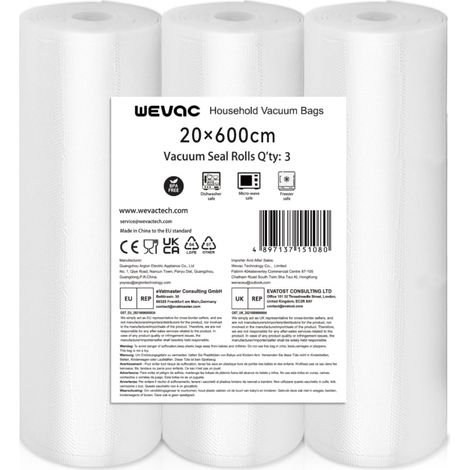 Rouleaux Sous Vide Alimentaire 20x600cm Sacs Gaufrés sans BPA (1/5)