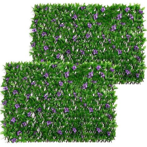 Artificielle de Feuilles de Lierre, Clôture d'intimité Extensible, Brise Vue Jardin Haie Artificielle en Rouleau, Haie Feuillage Artificiel écran de Balcon pour Cour (1/5)