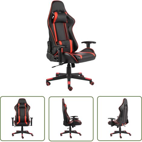 The Living Store Gaming-Stuhl Drehbar Rot PVC - Gaming Stuhl - PC Stuhl - Gamer Chair - Schreibtischstuhl - Ergonomischer Stuhl (1/5)