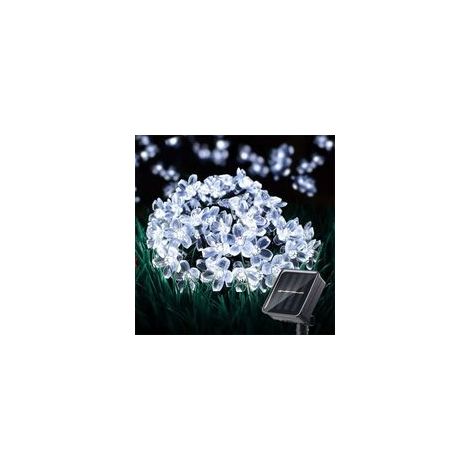 Guirlande Lumineuse Solaire Chaîne Fleur Cerise Fée 7m 50LED 8 Modes,Jardin Noël Patio Décoration Intérieure Blanc Froid (1/5)