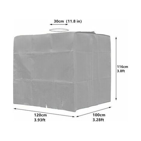 Bache de réservoir d'eau, Bache Couverture Réservoir IBC pour Cuve 1000L, Capt de Protection Container Citerne Eau, Anti-poussière Anti-UV Anti-Pluie, 120x100x116cm (bleu) (1/5)