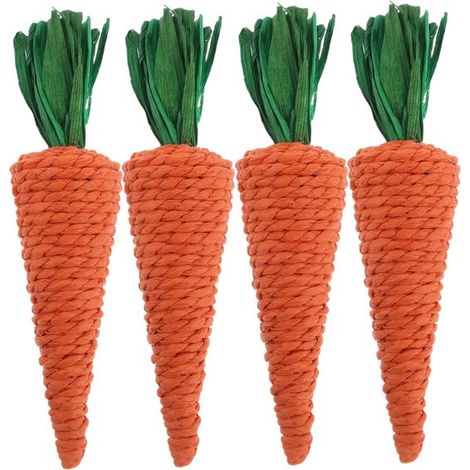 4 carote da appendere, idea creativa per Pasqua con carote artificiali, decorazione adatta ai bambini per camerette e giardini. (1/5)