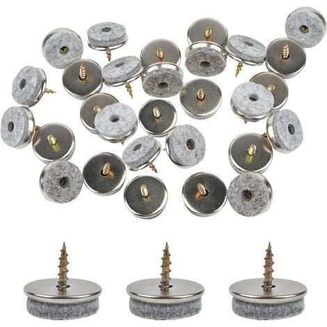 30 Pack Patin De Chaise, 18mm Diameter Patin Chaise. Patin Meuble Ave Feutres épai De 5mm Sont Une Protection Idéale Du Pied De Chaise, Avec Une Installation Facile Par Vis (1/4)