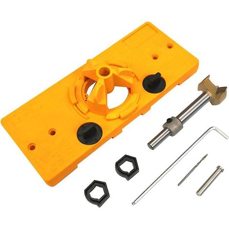 Gabarit de perçage pour scie cloche à charnière, guide de positionnement de 35 mm, scie cloche pour porte d'armoire, outils de bricolage, charnières de montage pour porte d'armoire (1/5)
