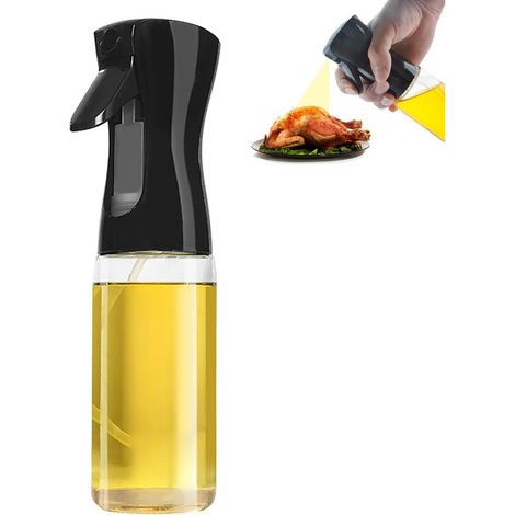 Spray Huile Cuisine[200 ml], Pulverisateur Huile de Haute Qualité, Pour Friteuse À Air, Salade, Pâtisserie, Barbecue, Rôti [Noir]