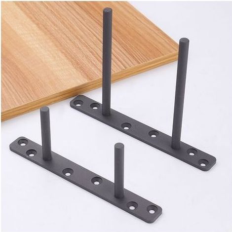 Lot de 2 Support pour Étagère Flottante Invisible Support en Métal pour Tablette Flottante en Bois Dissimulé à Fixation Murale, Finition Noire Mate en acier laminé à froid, 2 Pcs (1/4)
