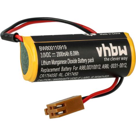 vhbw Batería compatible con GE Fanuc PANEL i, Digital Servo Adapter, Power Mate iH, Power Mate iD controlador de periférico (2000 mAh, 3 V, Li-MnO2)