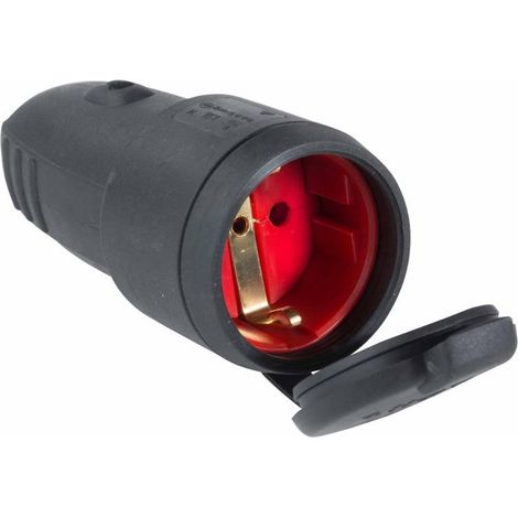 AS Schwabe 60415 Schutzkontaktkupplung Gummi  230 V Schwarz IP44